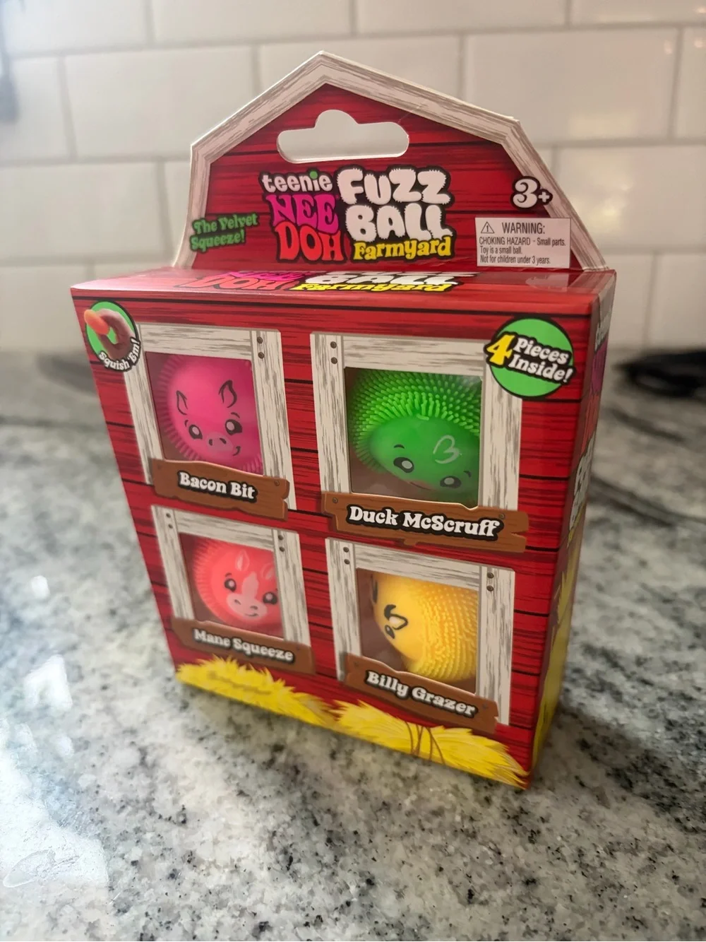 NeeDoh Fuzz Ball Farmyard 4-Pack NEW Sealed Authentic Nee Doh farm gift